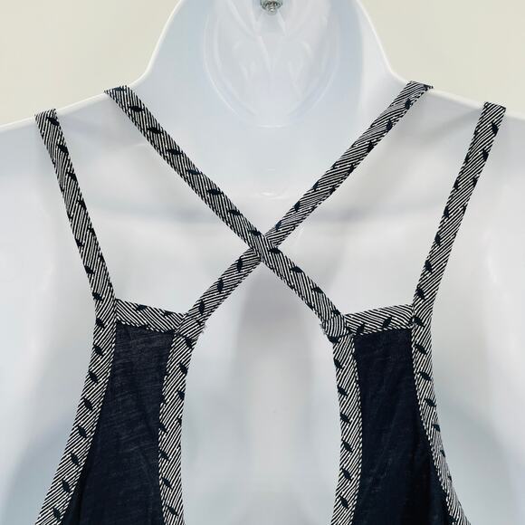 CAbi 5202 Navy Blue Cross Back Loose Fit Thin Strap Keyhole Back Tank Top S - Picture 5 of 11